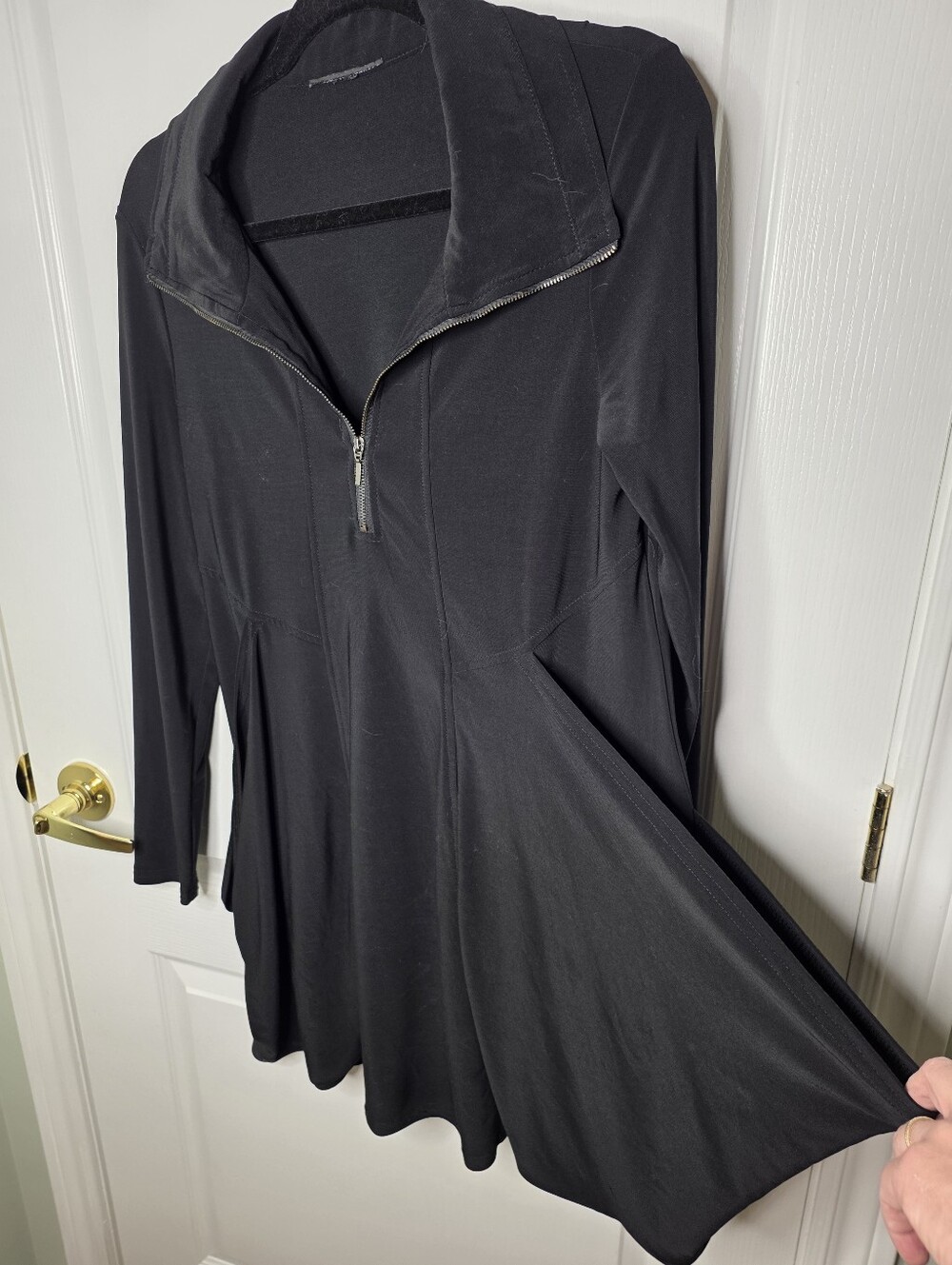 Black Half-Zip Long Sleeve Tunic SZ 12